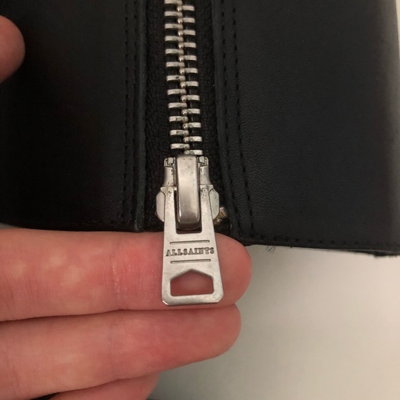 Allsaints black 100% leather boots low block heel - Picture 6 of 8